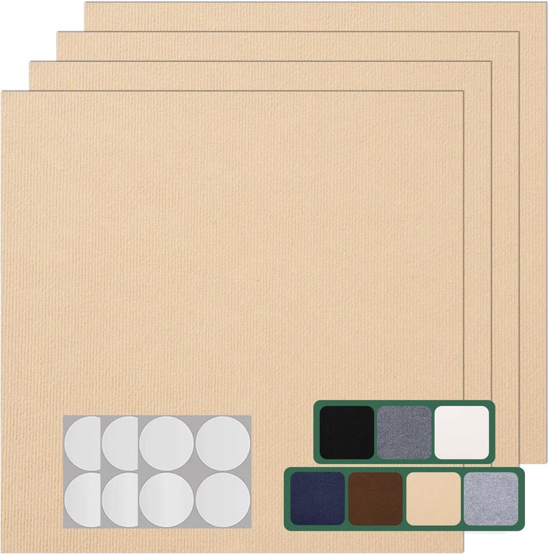 VallisCo Carpet Tile 30 Pack 12” X 12” Self Adhesive Carpet Floor Tiles Anti-Slip Squares Peel and Stick Floor Tile DIY Installation for Bedroom (Beige-Camel) - Image 1